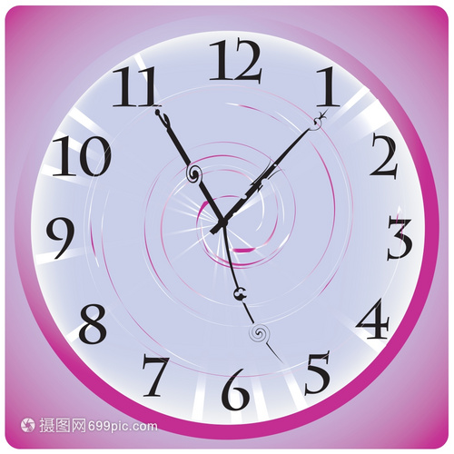 紫色桌面时钟矢量艺术 时间之美的数字定格
